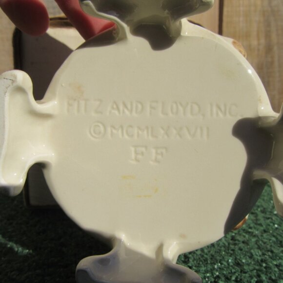 Vintage Fitz & Floyd 4 Rudolphs Christmas Candy Dish w/ Votive Candle JAPAN - Picture 5 of 6